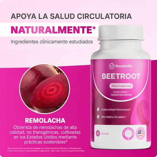 Rosabella BeetRoot - Cápsulas para Apoyar la Circulación y Vitalidad